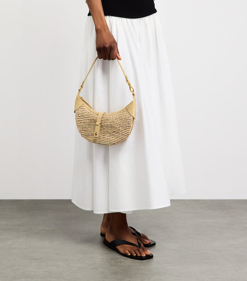 Polo Ralph Lauren Mini Raffia Polo ID shoulder bag, UK version