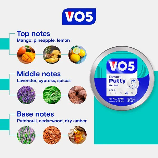 Vo5 Rework Hair Putty 150ml (British brand)