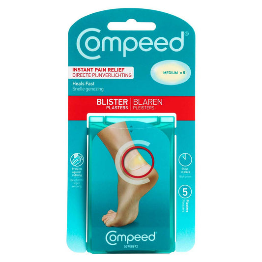 Compeed Hydrocolloid Blister Plaster Medium - Pack of 5 First Aid Boots   