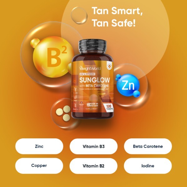 WeightWorld Tanning Tablets Sunglow 120 capsules, imported from the UK