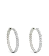 Harrods Anita Ko White Gold and Diamond Luna Hoop Earrings- Buy online at McGrocer