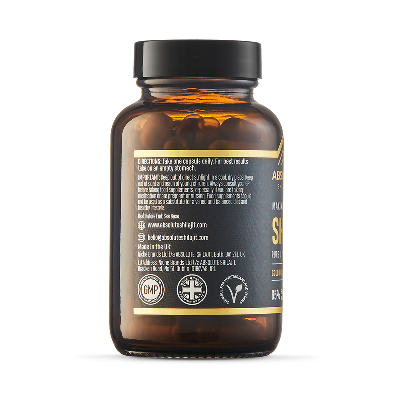 Absolute Shilajit shilajit extract 500 mg capsules 60, UK version