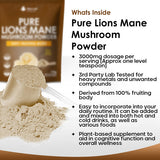 New Leaf Lions Mane Mushroom Powder 100% Fruiting Body 3000mg - British product