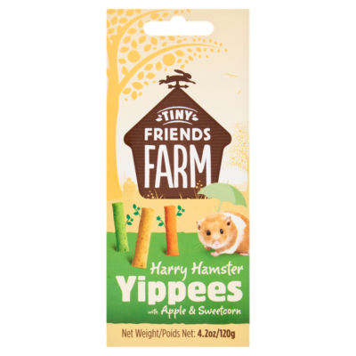 Tiny Friends Farm Harry Hamster Yippees apple sweetcorn 120g, UK version