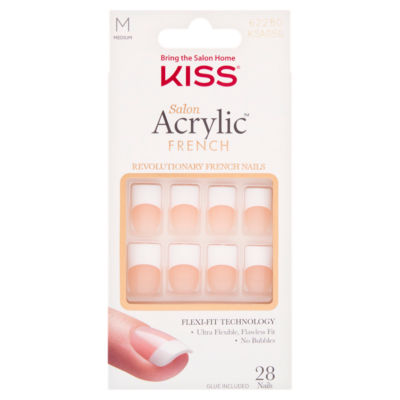 Kiss acrylic French medium false nails, UK version