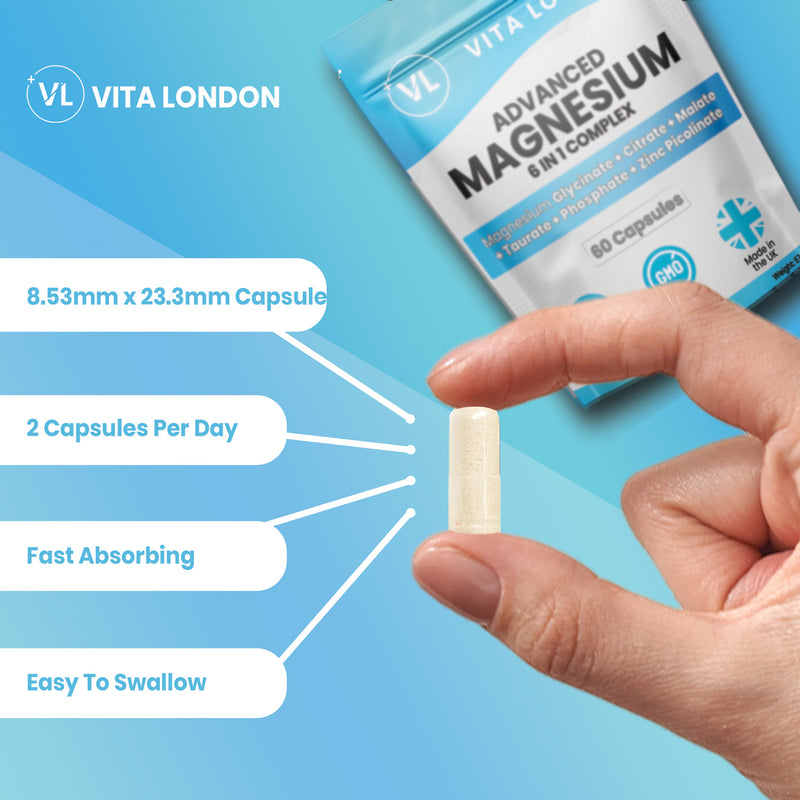 Magnesium 6 in 1 Complex 1500mg 60 capsules, UK version