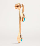 MARLI New York Cleo drop earrings in rose gold with diamonds and turquoise, UK version