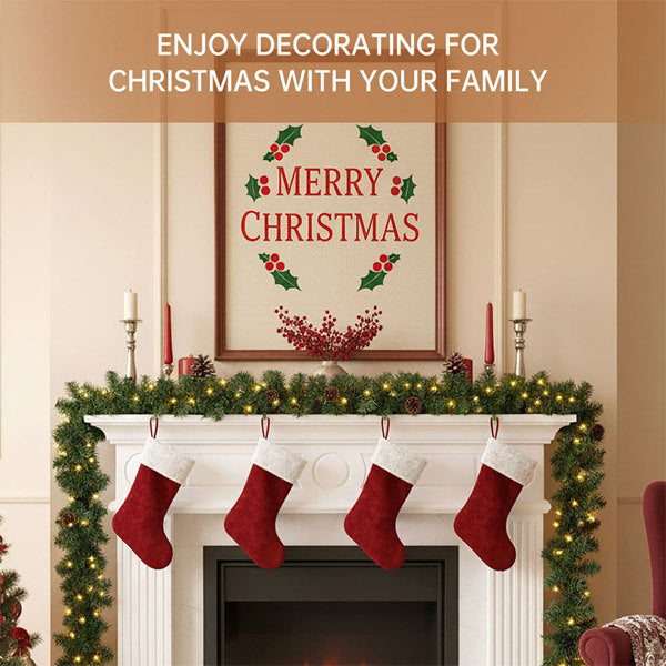Livingandhome artificial Christmas garland with LEDs 270cm - British product