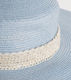 Chapeau d'été en chanvre Eleventy à larges bords avec bande en lin à paillettes, importé du Royaume-Uni