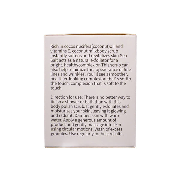Livingandhome coconut milk body scrub 340g, imported from the UK