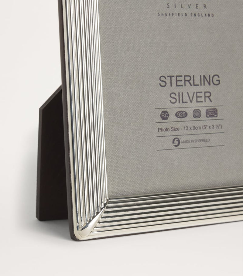 Carrs Silver sterling silver fluted photo frame 5x3.5 inch - British product