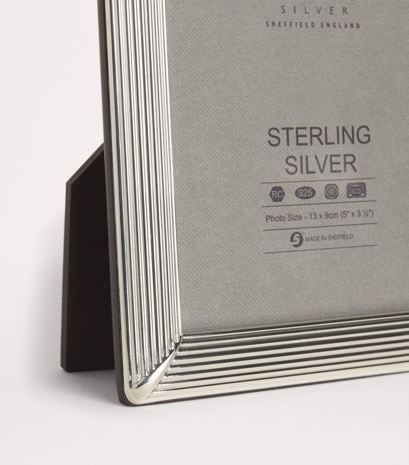 Carrs Silver sterling silver fluted photo frame 5x3.5 inch - British product