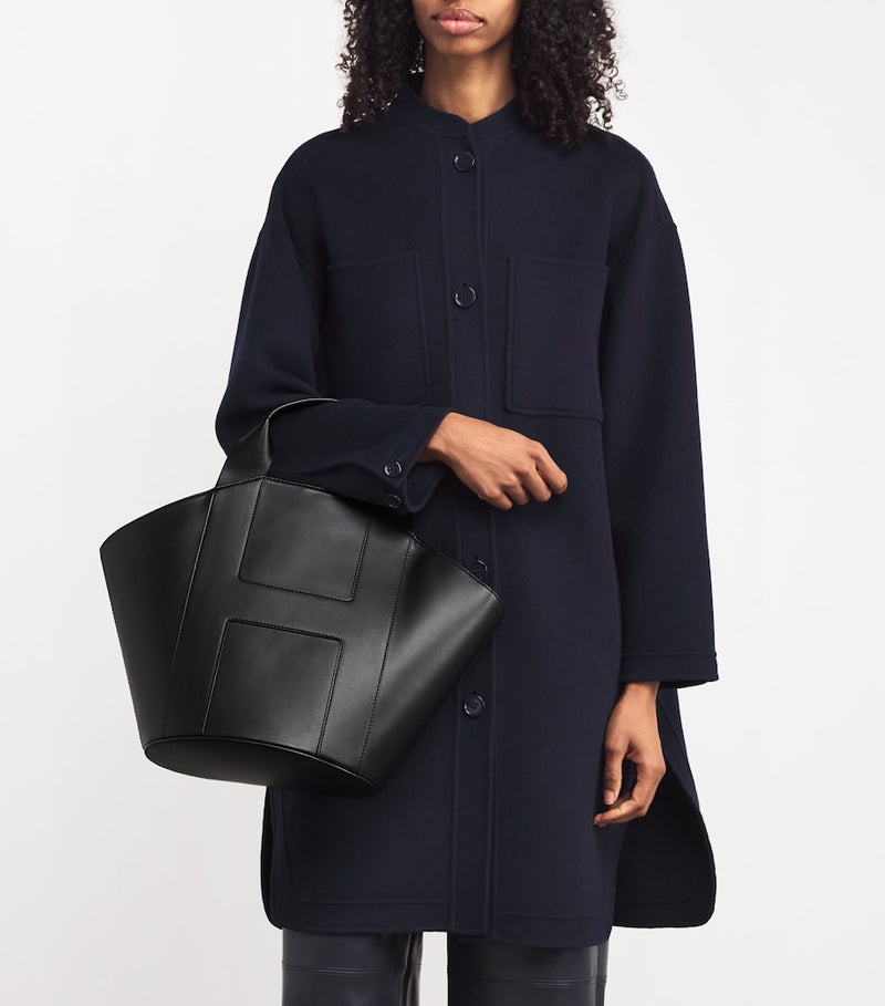 Harrods leather tote bag with H trim, UK version