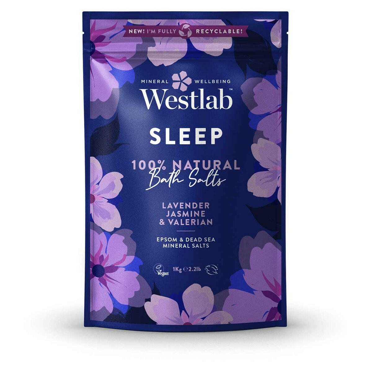 Westlab Sleep Epsom Bath Salts with Lavender 1kg Sleep & Relaxation Boots