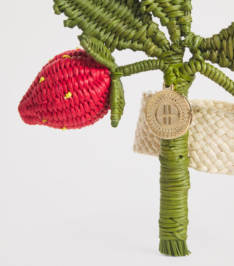 Harrods strawberry napkin ring iraca palm fibres - British product
