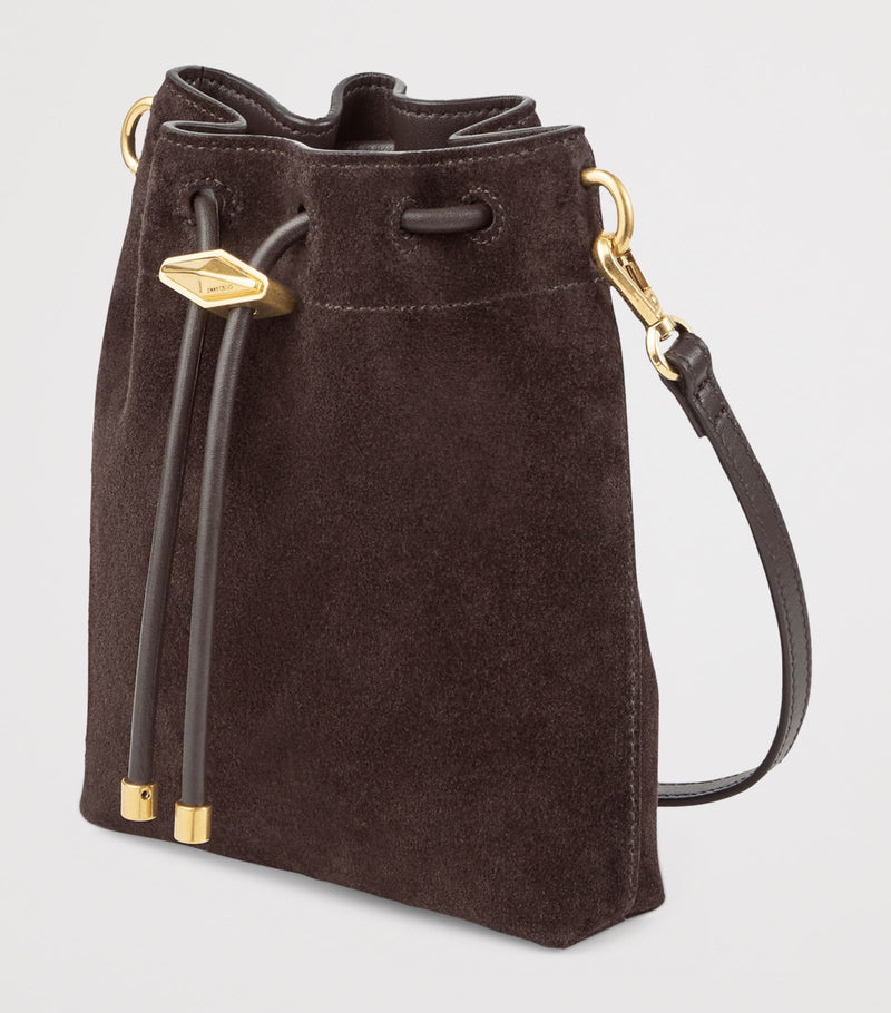 Jimmy Choo Cinch Mini suede handbag with Diamond hardware, imported from the UK