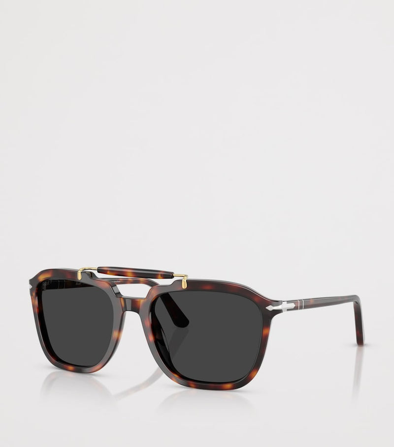 Persol Senna series square acetate sunglasses with Meflecto system (British brand)