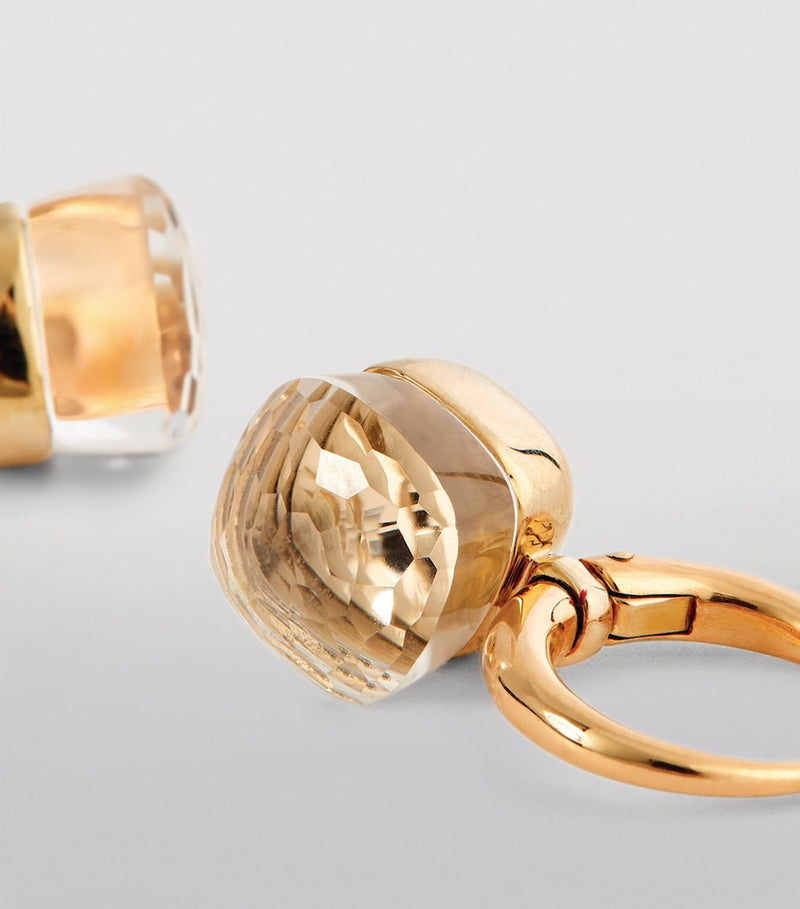 Pomellato rose gold and topaz Petit Nudo drop earrings (British brand)