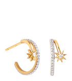 Astrid & Miyu gold-plated hoop earrings with cubic zirconia 1.5cm, imported from the UK