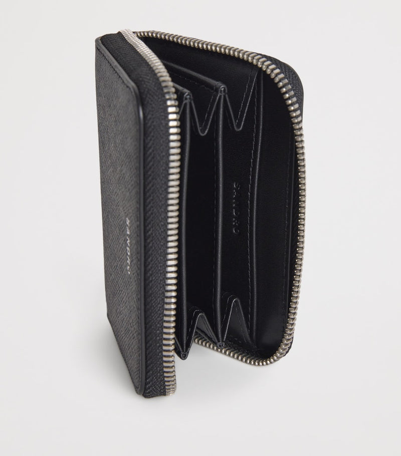 Sandro Paris grained leather zipped wallet, imported from the UK