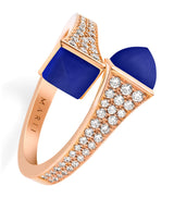 Harrods Marli New York Cleo Midi Rose Gold Diamond and Lapis Lazuli Wrap Ring- Buy online at McGrocer