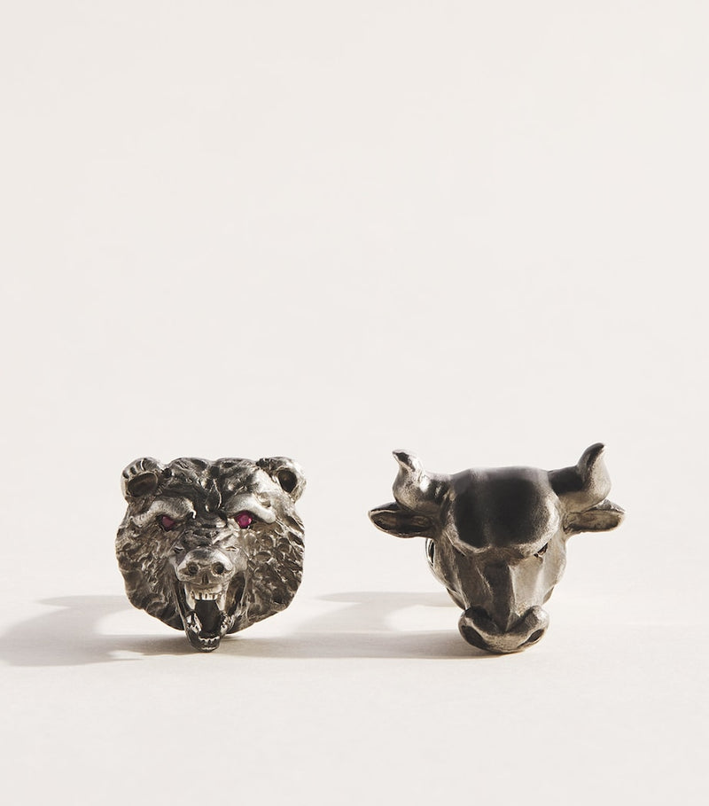 Deakin & Francis sterling silver bull and bear cufflinks - British product