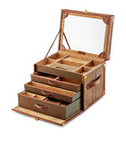 WOLF vegan leather trunk jewellery box with compartments (British brand)