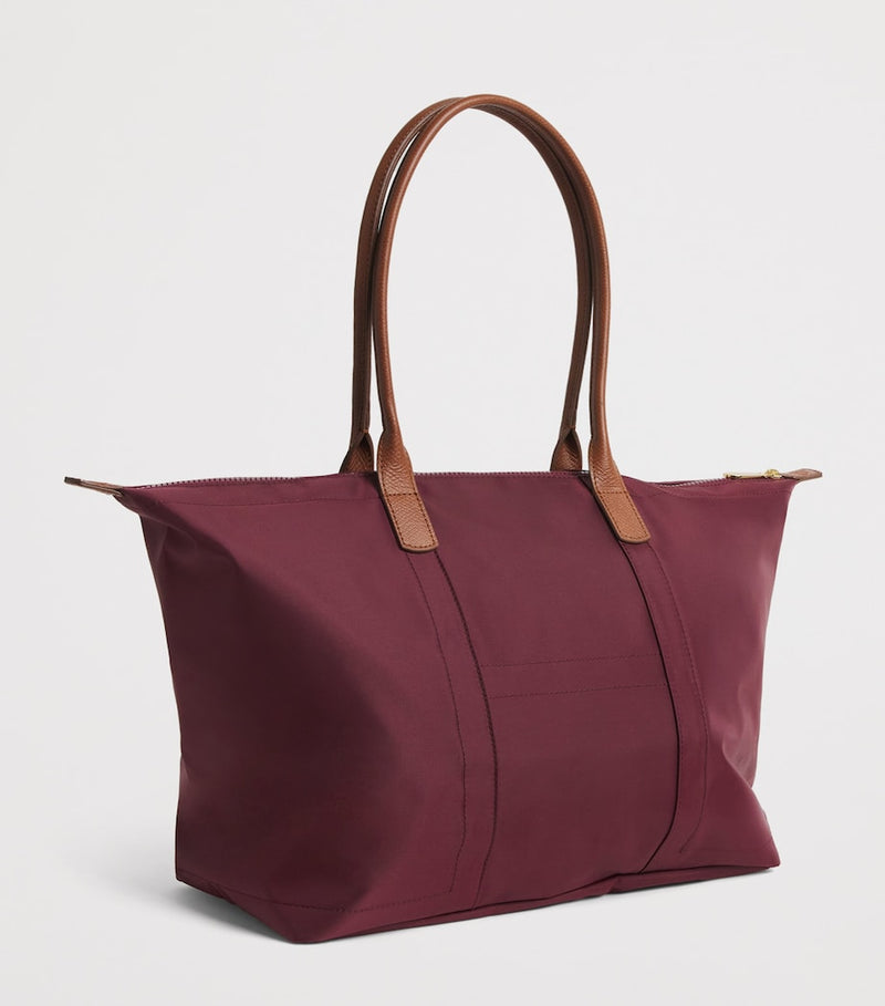 Harrods medium nylon tote bag with leather trim - British product