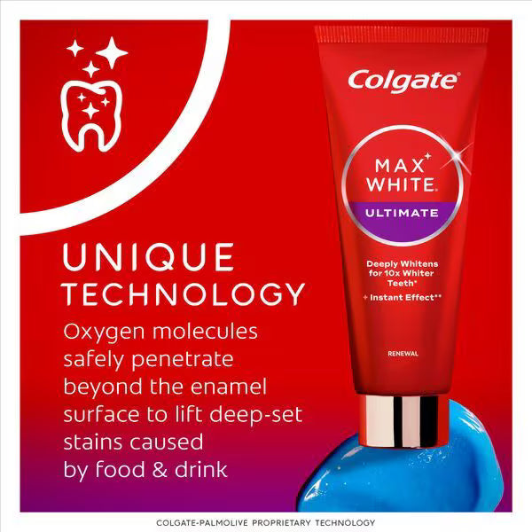 Colgate Max White Ultimate Renewal toothpaste 75ml - British product