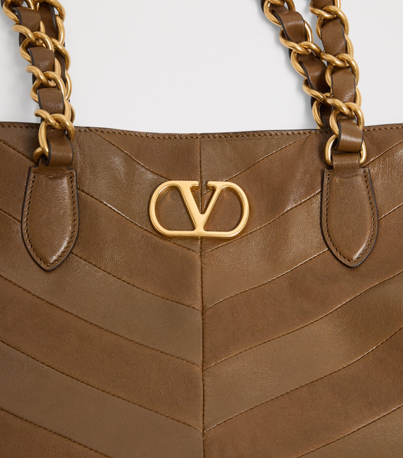 Valentino Garavani Laseine tote bag lambskin leather, imported from the UK