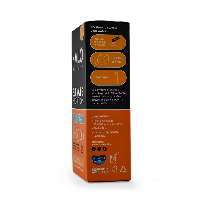 Halo Elevate hydration creatine tropical sachets 7 pack, UK version