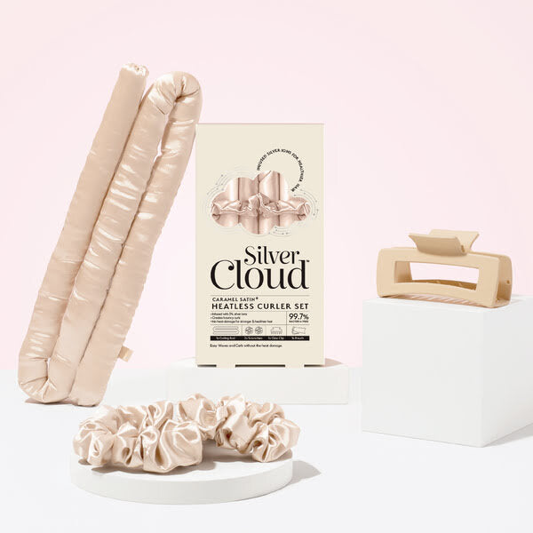 Silver Cloud Heatless Curler Set Caramel Satin (British brand)