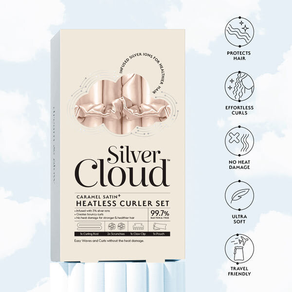 Silver Cloud Heatless Curler Set Caramel Satin (British brand)