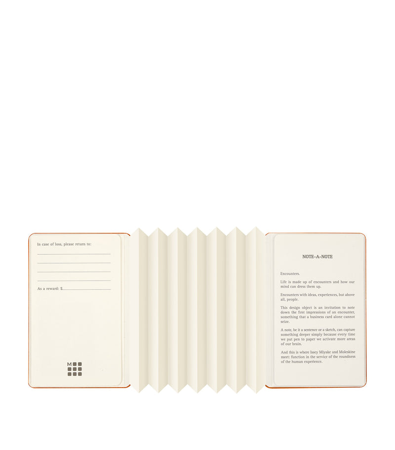 Moleskine business card holder with note pages, 11.5x8x1cm, imported from the UK