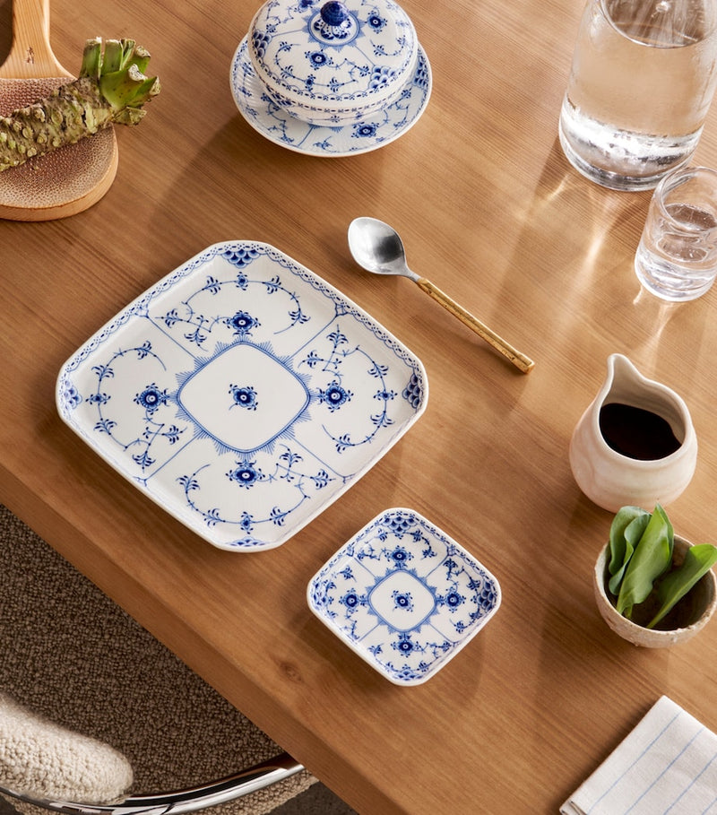 Royal Copenhagen porcelain bowl set blue fluted 300ml, imported from the UK