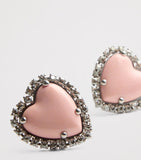 Valentino Garavani Coeur Hyperbole clip-on earrings with crystals, imported from the UK