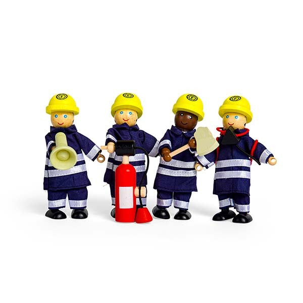 Tidlo 4 Wooden Firefighter Figures with Accessories GOODS Superdrug