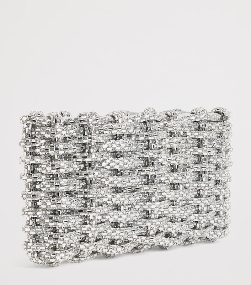 Simkhai woven beaded clutch bag, UK version