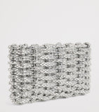 Simkhai woven beaded clutch bag, UK version