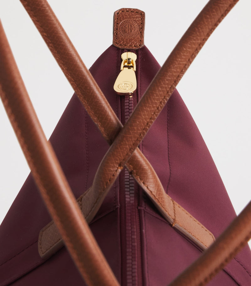 Harrods medium nylon tote bag with leather trim - British product