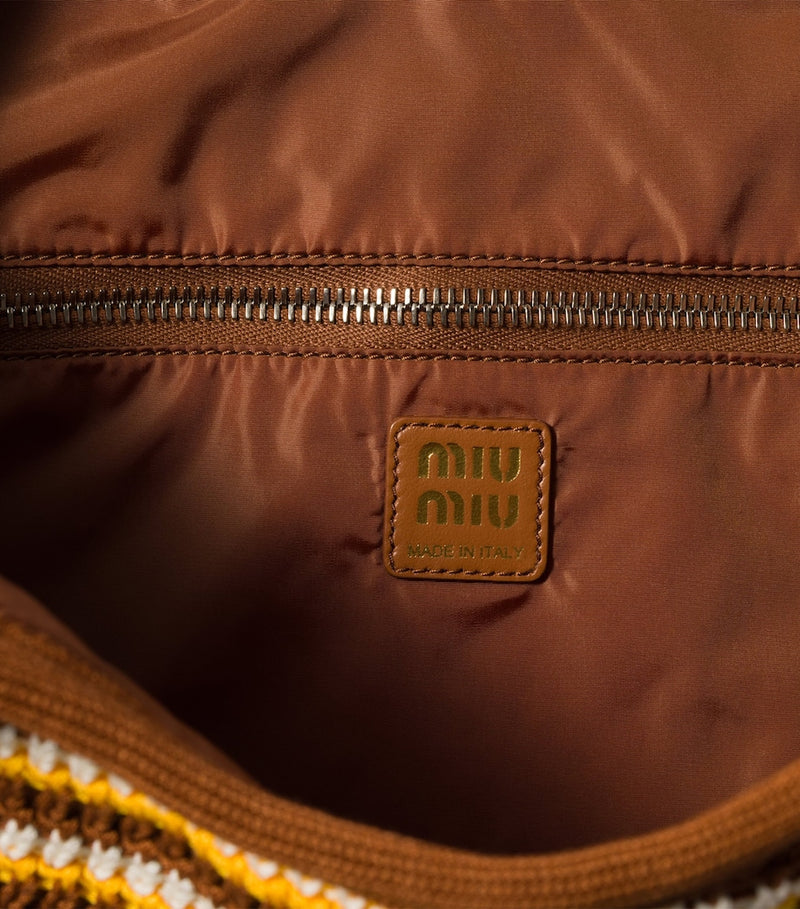 Miu Miu crochet Ivy tote bag stripe design - UK version