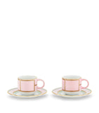 GINORI 1735 Colonna Diva Rosa coffee cup and saucer set of 2, UK version