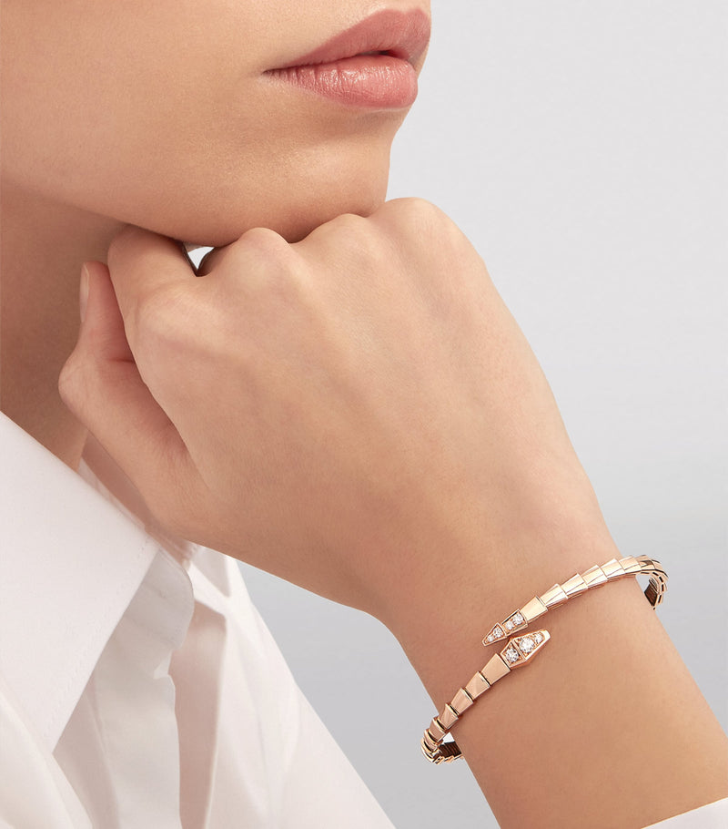 Bvlgari Serpenti Viper rose gold diamond bracelet, imported from the UK