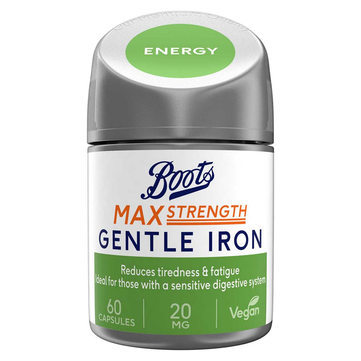 Boots Max Strength Gentle Iron, 60 Capsules - McGrocer