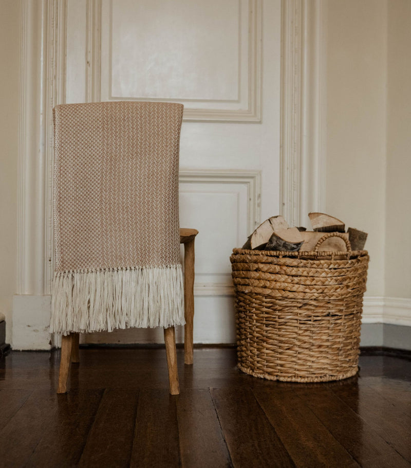 Araminta Campbell alpaca-blend Woodland Inkcap throw 150cm x 230cm - British product