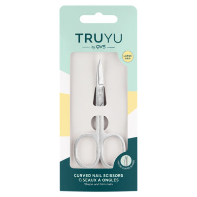 QVS curved nail scissors with large grip, imported from the UK