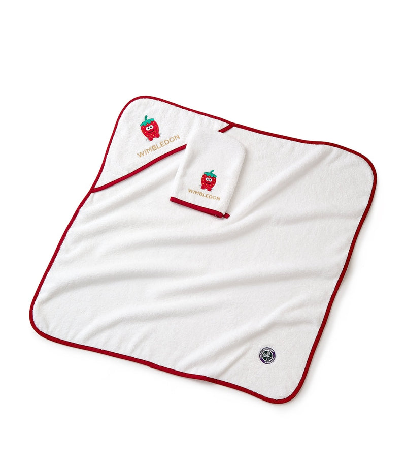 Christy Wimbledon Mini Strawberry Bundle towel and mitt, imported from the UK
