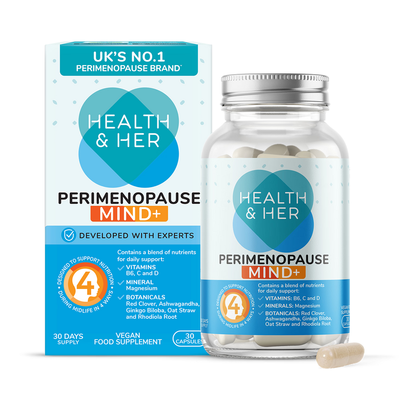 Health & Her Perimenopause Mind+ Supplement 30 Capsules, UK version
