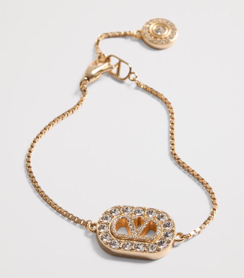 Valentino Garavani crystal VLogo Bracelet, UK version