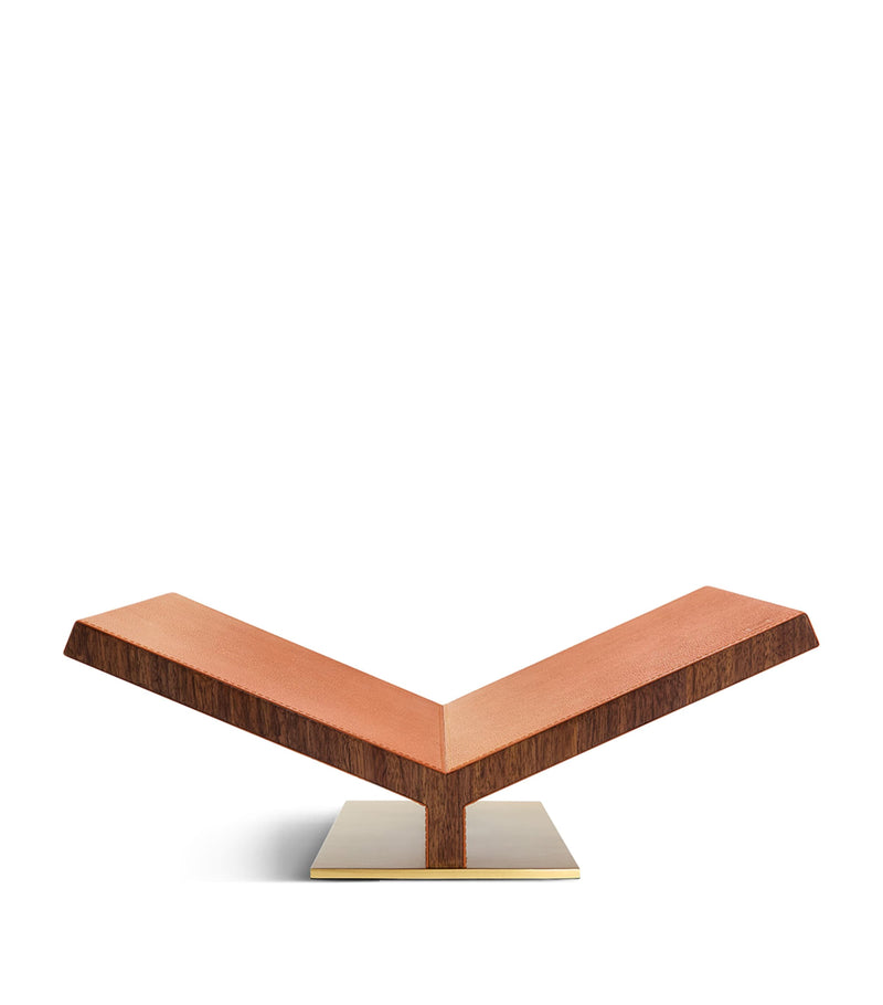 Assouline Walnut-Leather Classic Collector Bookstand - British product